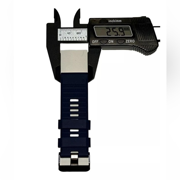 Watch Band 25mm Navy Blue w White Rubber Replacement 4 Nixon 51-30 Strap Garmin - Picture 6 of 12